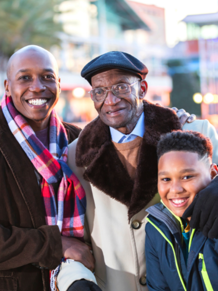 Sandwich Generation - Son, Father, and Grandfather - Caregiver Support
